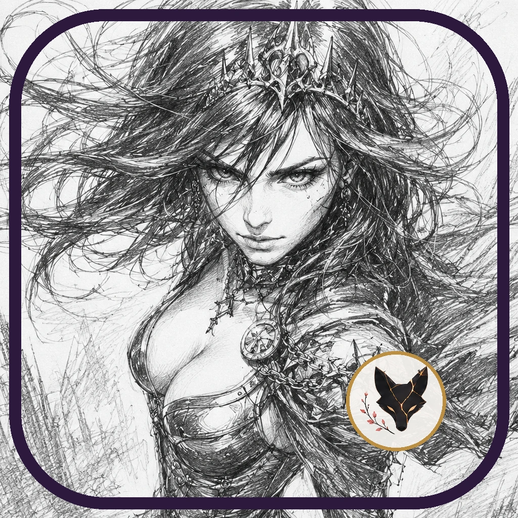Icône de l’application PeachieFox réalisée à partir du dessin original d’Erin