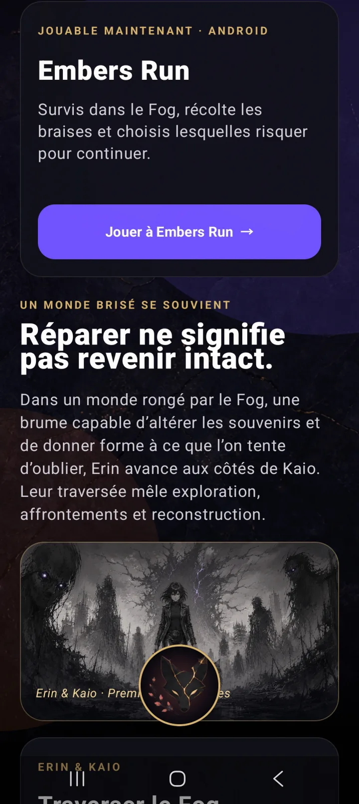 Embers Run dans l’application Android PeachieFox